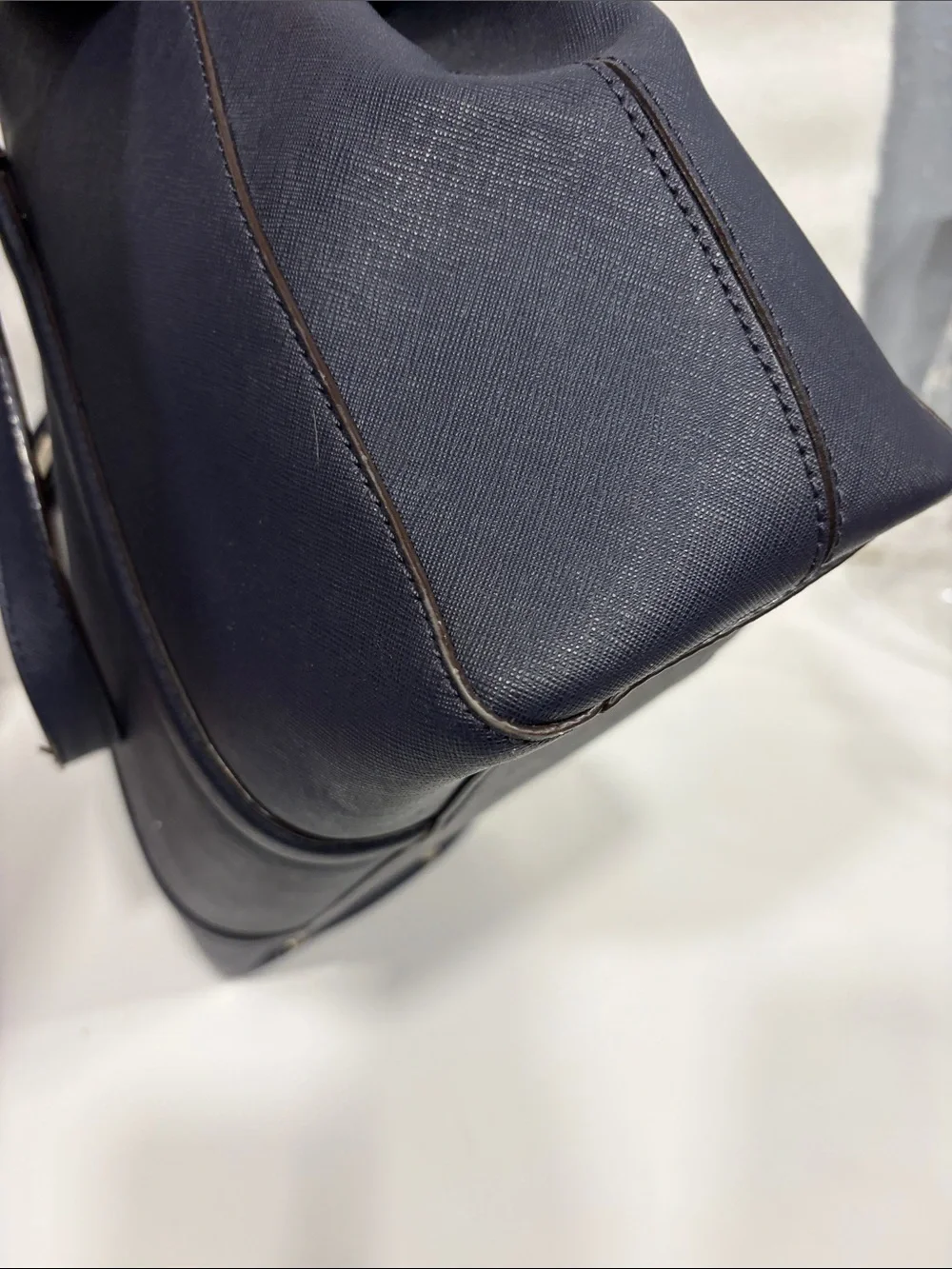 kate spade Navy Structured Satchel with Top Handles and Detachable Strap